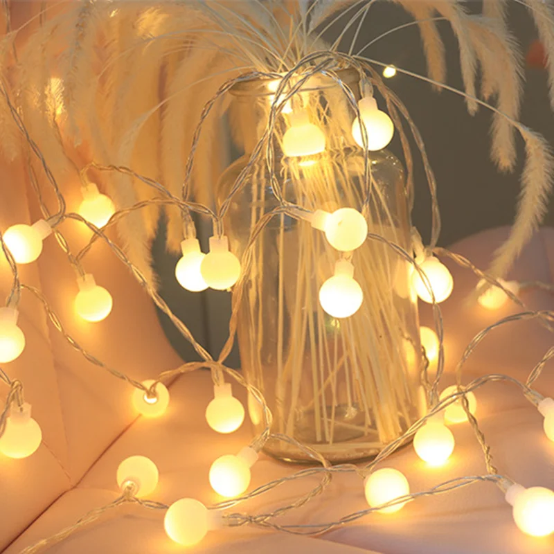 Led Fairy Lights Ball Garland Light String Festoon Battery-operated Christmas Decor Street Navidad | Лампы и освещение
