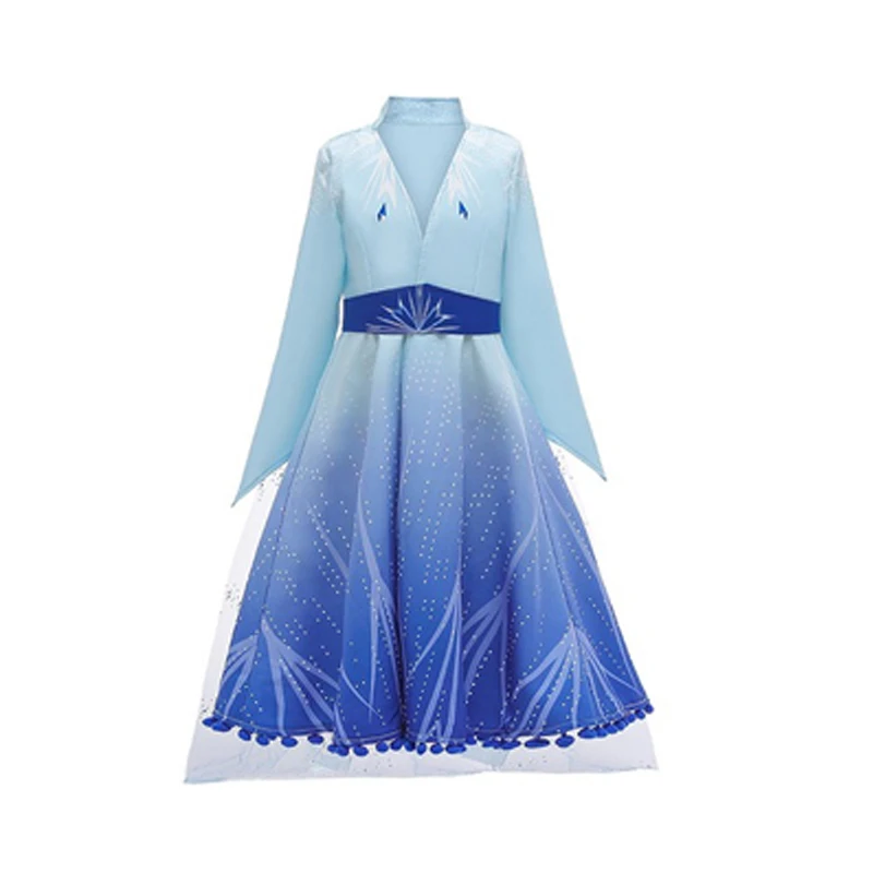 D0120 Girl Elsa Dress 2 Set For Girl Snow Queen Princess Cosplay Kids Anna Christmas Costume Children Halloween Party Girl Clothing - Цвет: D0120
