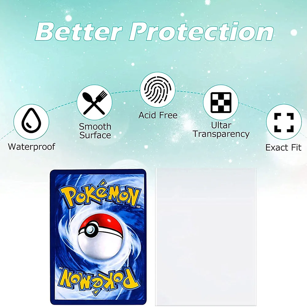 Pochettes transparentes pour cartes Pokémon VMAX YugiChaînes, étui