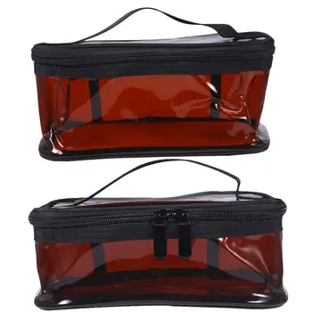 

1 Set 2Pcs Transparent Makeup Storage Bag Wash Bag Toiletry Pouch Cosmetic Pouch Plastic Bag Makeup Pouch Wash Bag For Outdoor