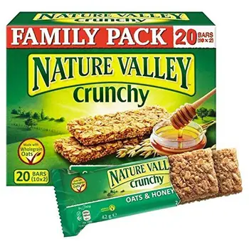 

Nature Valley Crunchy Granola Bars Oats & Honey Family Pack 10 x 42g (Pack of 4)