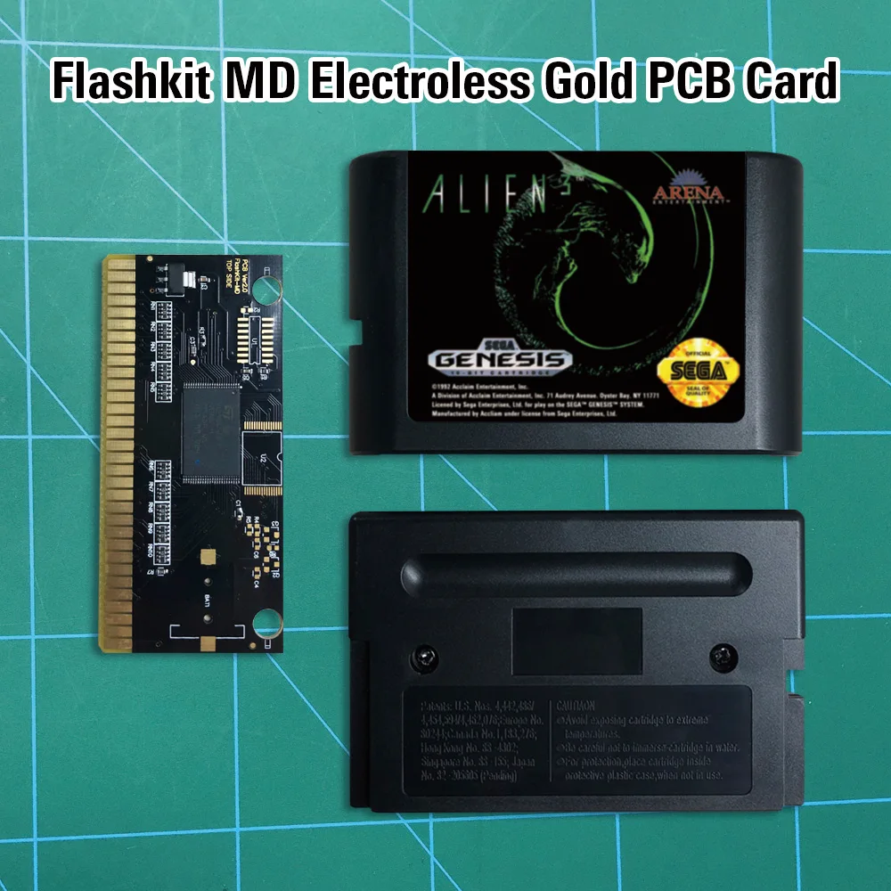 Alien 3 - Flashkit MD никелевое золото схема на основе печатной платы 16 бит MD-игры Картридж