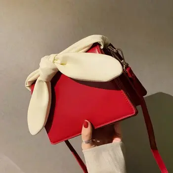 

Elegant Female Square Tote bag 2020 Fashion New Quality Leather Women's Designer Handbag Contrast color Shoulder Messenger Bag