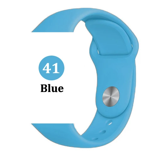 Ремешок для Apple watch band 5 4 44 мм 40 мм correa iwatch 4 3 2 42 мм 38 мм спортивный силиконовый браслет pulseira аксессуары для Apple watch - Цвет ремешка: 41-blue