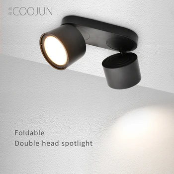 

COOJUN Indoor Lighting 2 lamp Spot Light Ceiling Lights LED 14W 220V livingroom showcase double-head surface mounted downlight