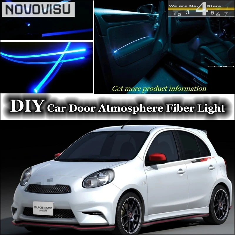 Novovisu для Nissan Micra March для Datsun Micra для Mitsuka Viewt Панель интерьер окружающего света настройки атмосферу волоконные лампы