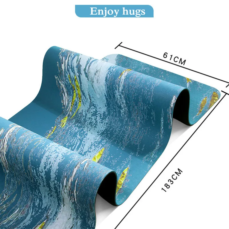 Коврик для йоги с принтом TPE 183*61 см* 6 мм спортивный фитнес Противоскользящий коврик для тренировок экологичный спортивный матрас для пилатеса танец Йога матрас