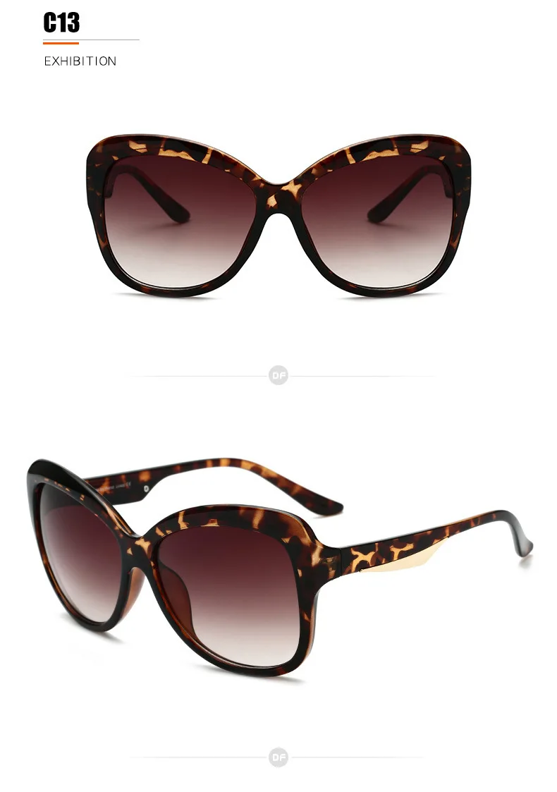 YOOSKE винтажные негабаритные Солнцезащитные очки женские роскошные брендовые дизайнерские градиентные солнцезащитные очки женские ретро очки Оттенки для дам UV400