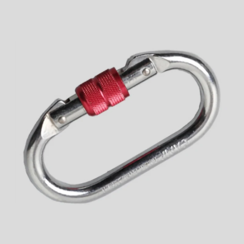 25KN Stainless Steel Outdoor Safety Buckle Rappelling Rock Climbing Survival Security Locking Carabiner Buckle