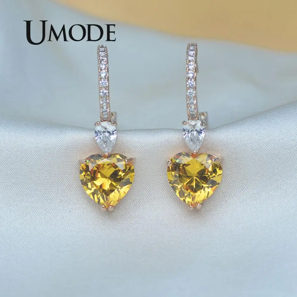 UMODE, модные серьги-кольца в форме сердца для женщин и девочек, свадебные обручи, милые фианиты, подарочные украшения для ушей, Femme, новинка, Прямая поставка UE0610
