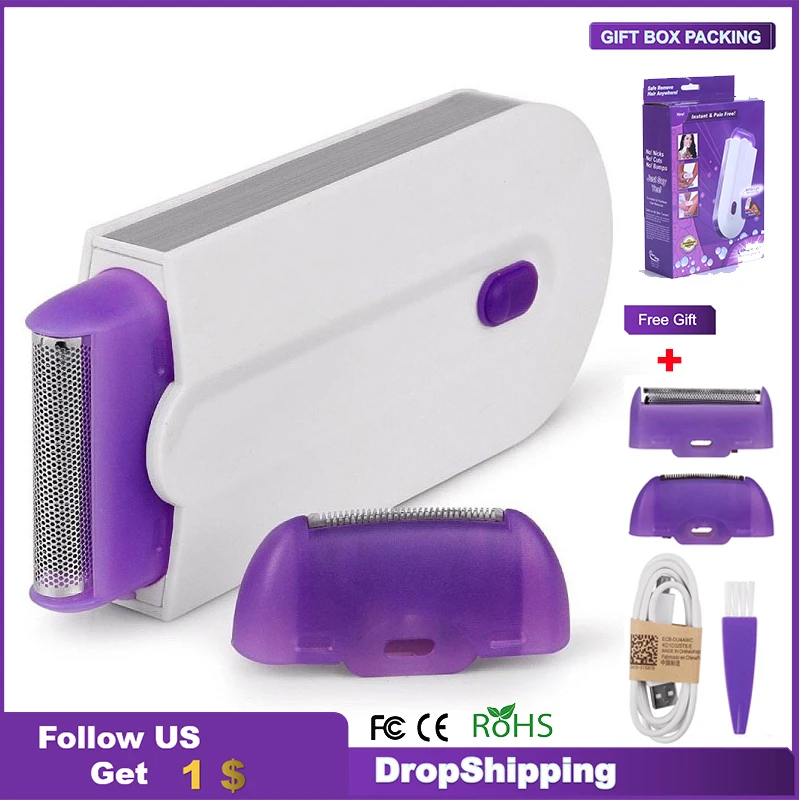 Electric Epilator Slime Trimmer Depilation Shaving and Hair Removal Rechargeable Razor Body Painless Hair Shaver Home-Use Device