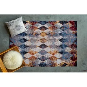 

Apex Ibiza 3 'x 5' Chenille Blue/Red Runner Rug