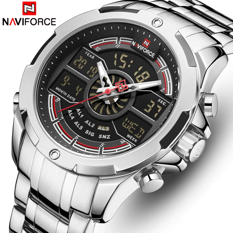 Часы NAVIFORCE для мужчин топовые Роскошные брендовые деловые кварцевые мужские часы водонепроницаемые