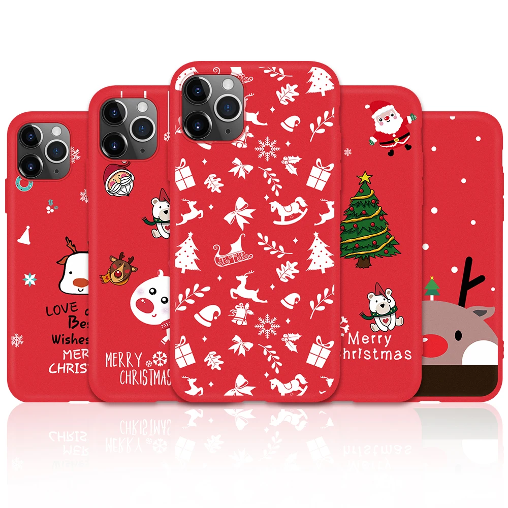 Merry Christmas Cartoon Case For iPhone 11 2019 Silicone Pattern TPU Phone Cover for Pro Max X XR XS Fundas |