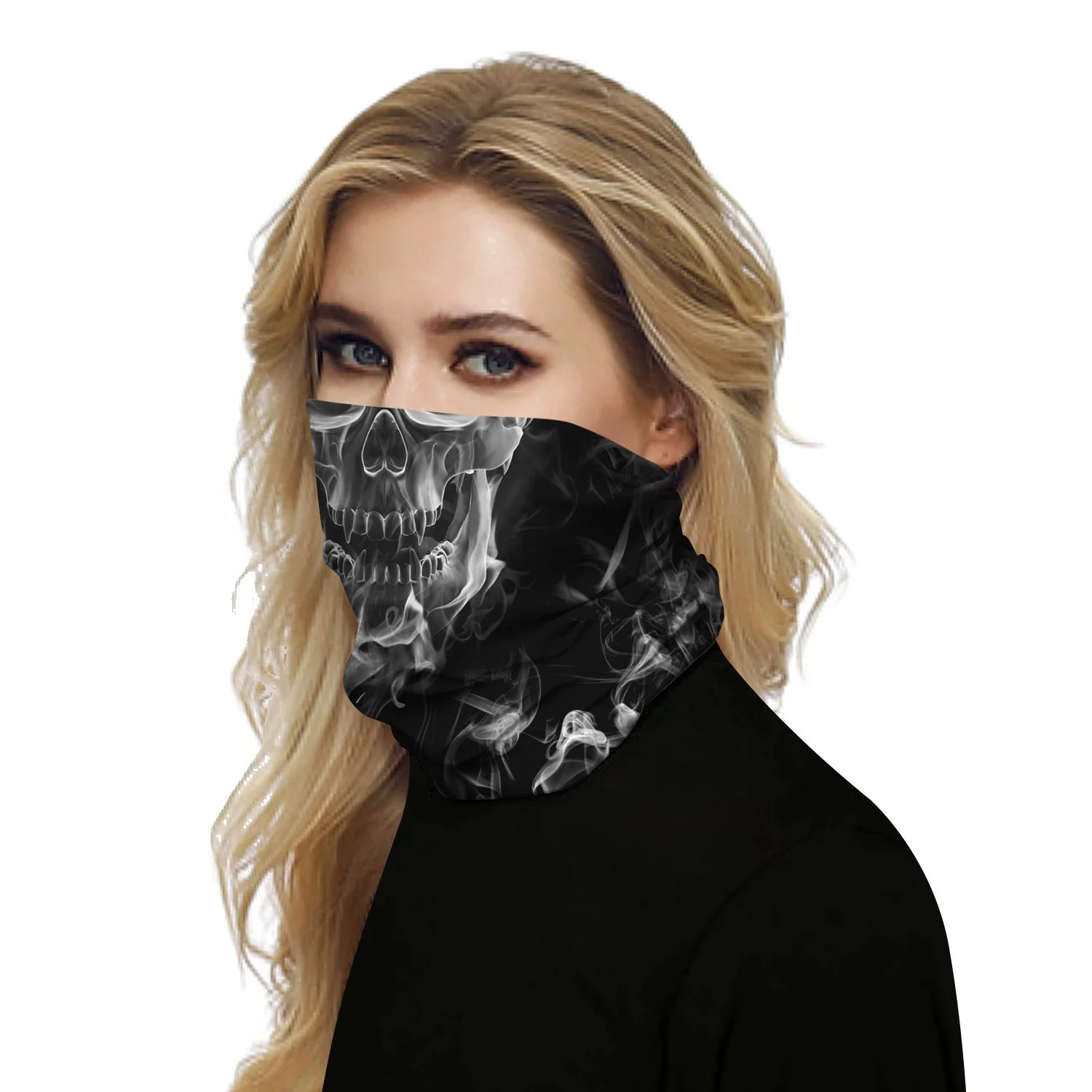 mens snood scarf 3D Seamless Motorcycle Skull Magic Bandana Neck Gaiter Thin Tubular Ring Scarves Sun Guard Face Headband Scarf Bicycle Headwear head scarves for men