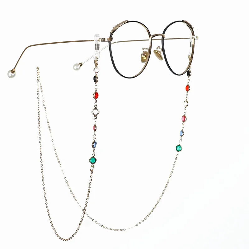 

Fashion Metal Rhinestone Sunglasses Chains Non-slip Eyeglasses Rope Strap Chains Sports Glasses Accessories Neck Cord 75CM