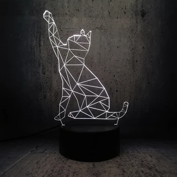 

Naughty kitten night light lovely pet cat animal Reach out the hand babys story colorful lighting