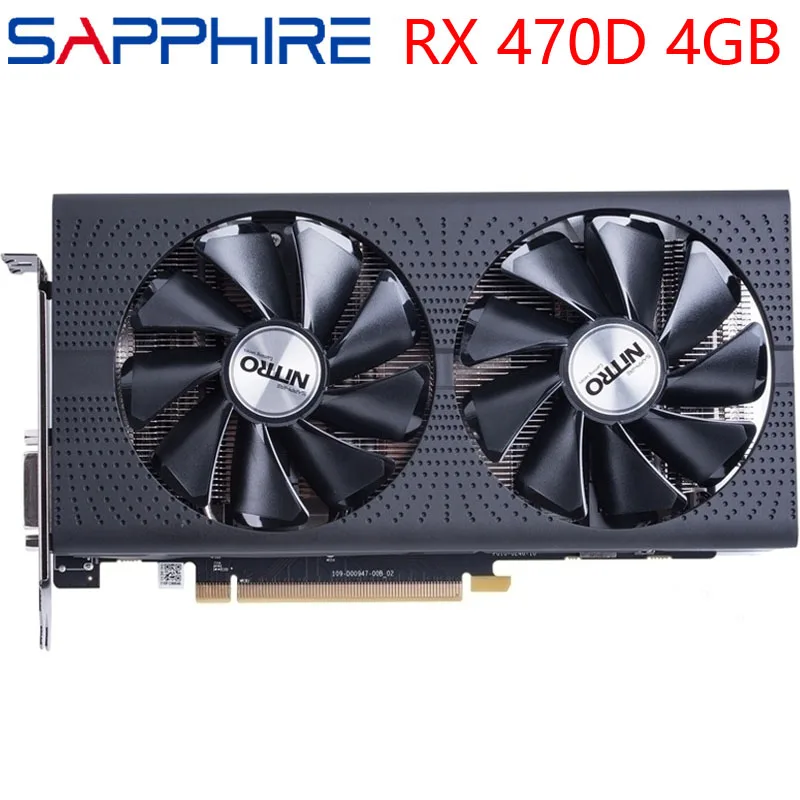 Видеокарты SAPPHIRE RX 470D 4GB 256Bit GDDR5 для видеокарт AMD RX 400 серии VGA RX470 D RX470D б/у