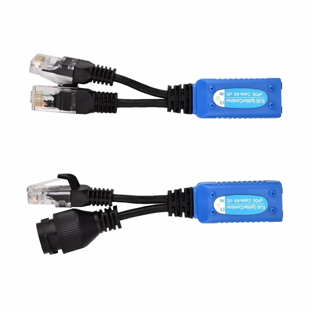 1 Pair POE Network Splitter Separator Receiver for RJ45 Network Cable PoE Splitter Injector