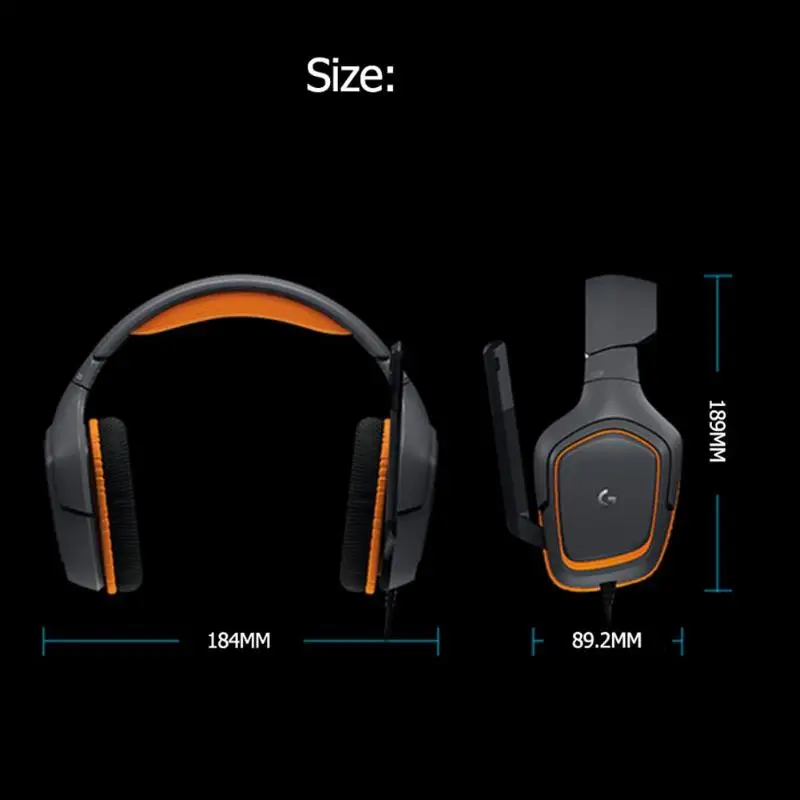 Logitech G231 3,5 мм Проводные Игровые наушники с линейным управлением, стереогарнитура с микрофоном, периферийные аксессуары для компьютера