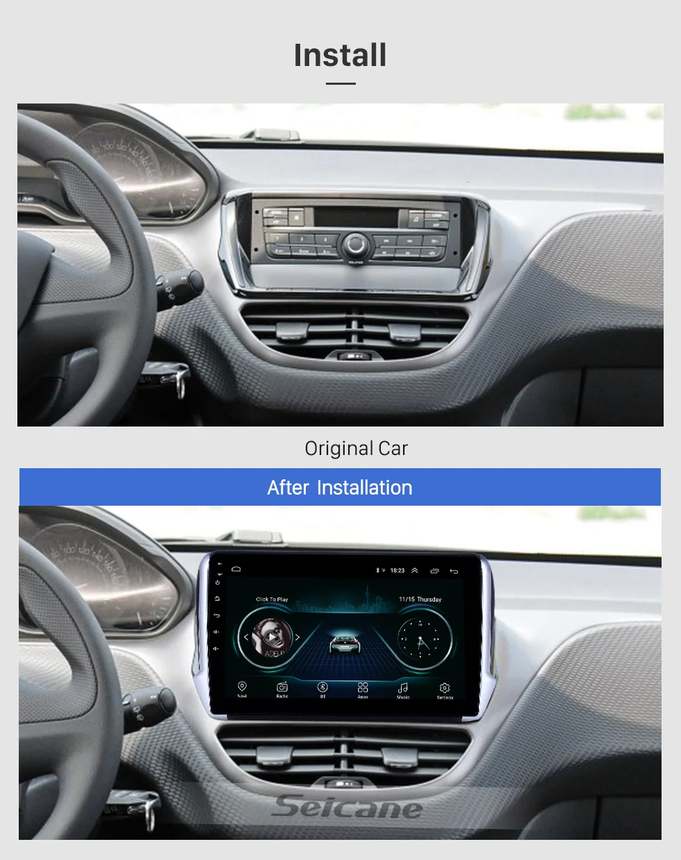 Seicane 10," gps Android 8,1 Автомобильный мультимедийный плеер 2Din для peugeot 2008 радио Поддержка рулевого колеса управления