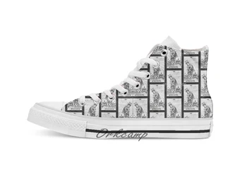 

Strength Tarot Card Major Arcana fortune telling occult Custom Casual High Top lace-up Canvas shoes sneakers Drop shipping