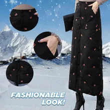 Осенне-зимняя теплая Женская юбка, толстая длинная юбка с высокой талией и пуговицами, черная теплая пуховая юбка, женские юбки, вязаные, распродажа# G3