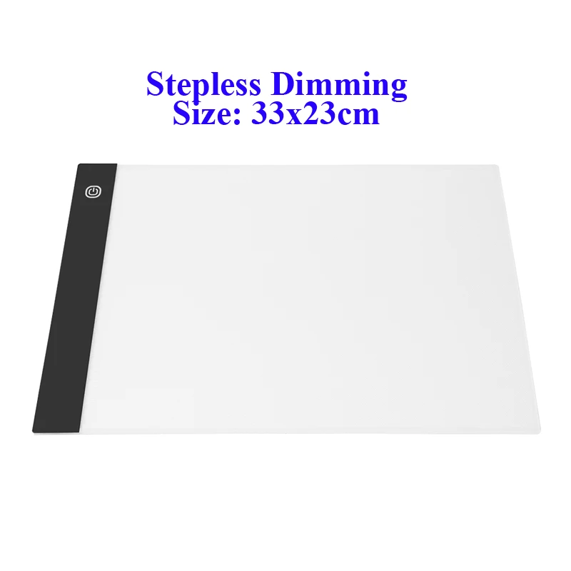 A4 светодиодный цифровой графический планшет для письма, рисования, планшета, трассировки, светящаяся трафаретная панель, светодиодный дисплей, копировальная панель с регулируемой яркостью - Цвет: Stepless Dimming