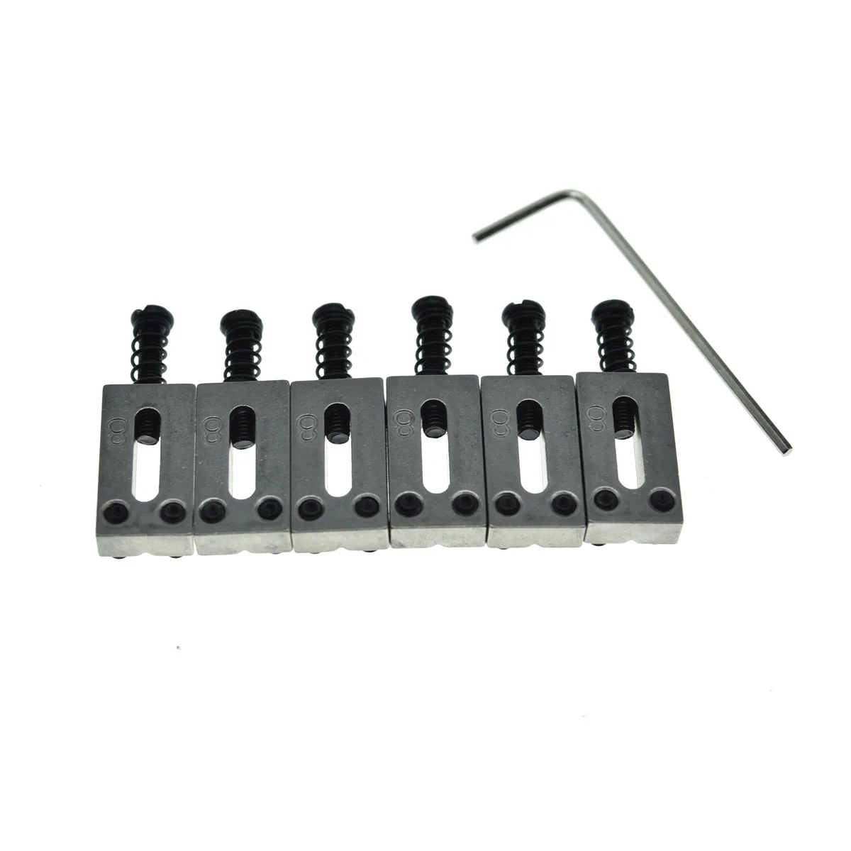 

Dopro 6pcs Stainless Steel Saddles Guitar Bridge Saddle 10.5mm/10.8mm with Black Screws Fits Strat Tele Guitars