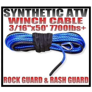 

Newest 3/16 X 50Inch 7700LBs Winch Cable Line Rope W/ Sheath&Rash Guard ATV UTV Winch Cable Hot Sale
