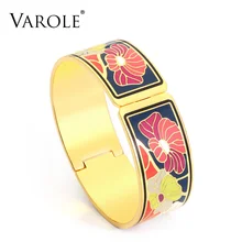 VAROLE цвет дизайн узор золото открытие эмаль браслет для женщин Цвет Красочные манжеты браслеты этнические ювелирные изделия