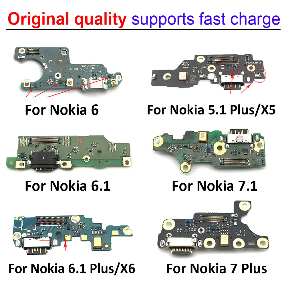 Новинка для NOKIA X6 6 1 Plus USB зарядный порт док разъем микро плата гибкий кабель Nokia 5 7