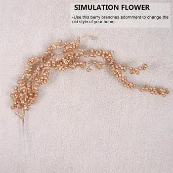 

3pcs Christmas Simulated Berry Foam Branches Christmas Tree Branch (Golden)