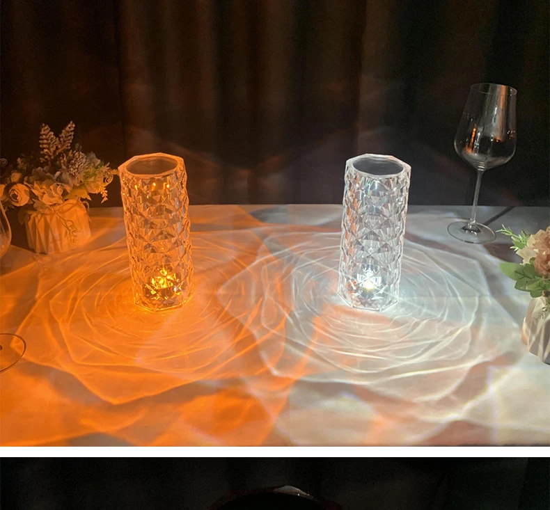 Designer Diamond Table Lamp Modern Led Lamps For Bedroom Decoration Romantic Clear Lampshade Living Room Art Deco Night Lights