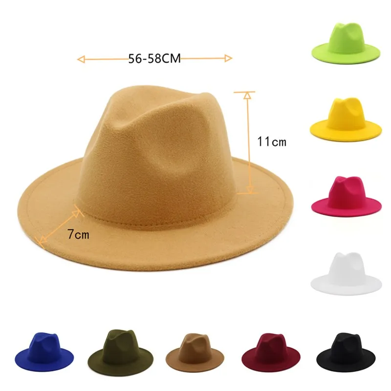 Женская простая шерстяная шапка Мужские фетровые шляпы джазовые шапки в