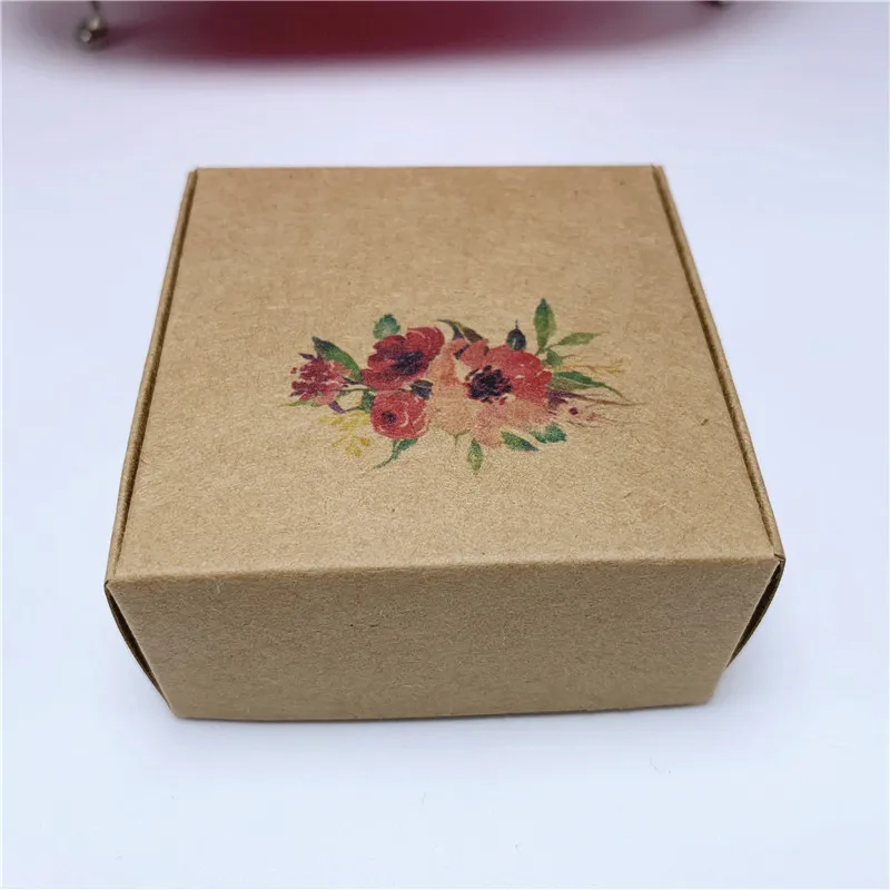 15.66 50 шт. 6,5x6,5x3 см подарочные коробки с модным принтом "Handmade with love" бумажные коробки для ювелирных изделий чехол для дисплея с индивидуальным логотипом - Цвет: 15.66