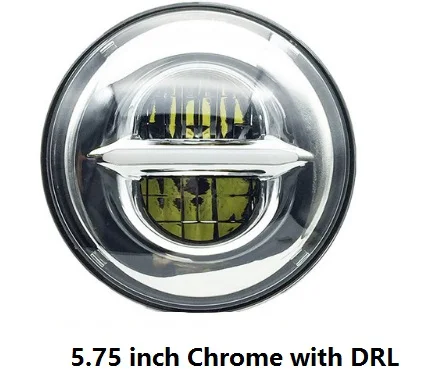 Silver 5 3/" Halo DRL моторная фара для Harley Sportster 5,75" Moto светодиодный проектор фара для мотоцикла Softail Dyna Street 750 - Цвет: Silver