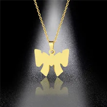 304 Stainless Steel Short Clavicle Bow Necklace Korean Version Titanium Steel Exquisite Sweater Chain Female 