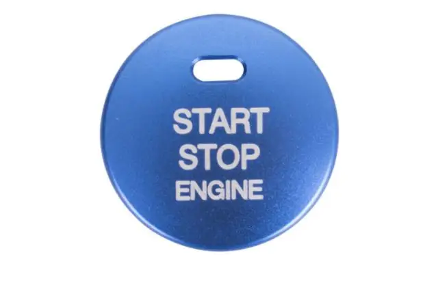 Blue Button Cover 100 шт. автомобильный Стайлинг стикер аксессуары подходят для Mazda Axela CX3 Atenza кнопка запуска двигателя авто кольцо - Название цвета: Blue Button Cover