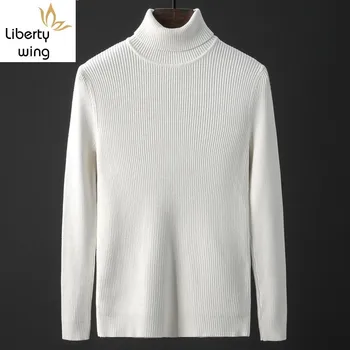

Winter New Mens Turtleneck Brand Fashion Solid Color Long Sleeve Thick Pullover Knitted Sweaters Male Plus Size 4XL Pull Homme