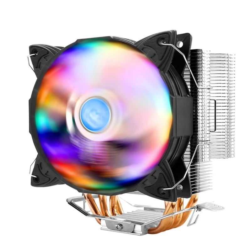 Кулер для процессора тихий ШИМ-вентилятор Цветной RGB-радиатор с 4 медными