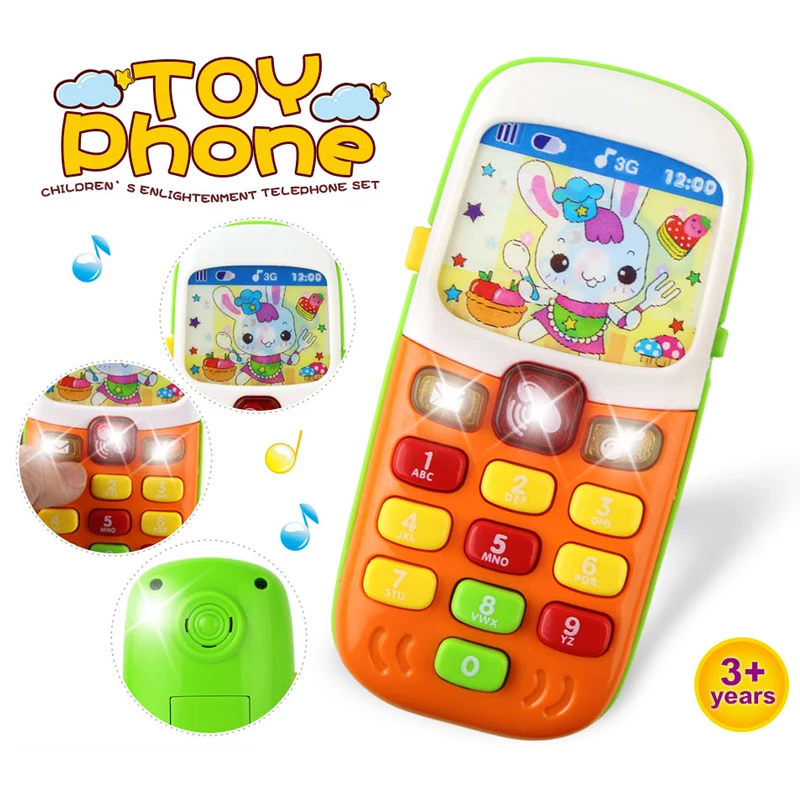 Tanie Dziecko muzyczny telefon komórkowy telefon komórkowy elektroniczna zabawka telefon niemowlę