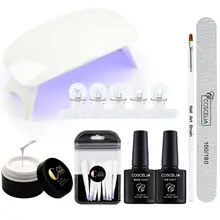 COSCELIA светодиодный Lanp Fibernails строительный гель стекловолокно для наращивания ногтей Акриловые ногти Советы набор маникюрных инструментов