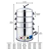 35CM Stainless Steel Large Capacity Electric Steamer Small Steamed Bun Steamer With Four Layers Dumplings Steam Oven 6