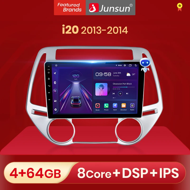 Автомагнитола Junsun V1pro мультимедийный проигрыватель для Hyundai i20 2013-2014 4G 2DIN GPS |