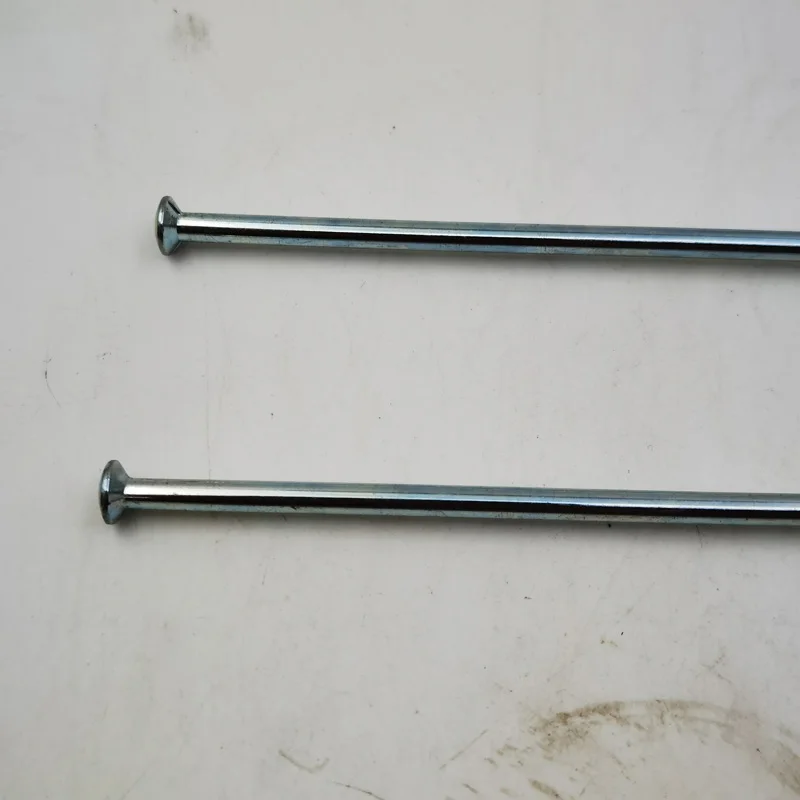 직경 3.42mm 9게이지 스트레이트 풀 모터사이클 스포크 재질 45    스틸 라이트 블루 색상 스트레이트 헤드 모토크로스 휠 스포크