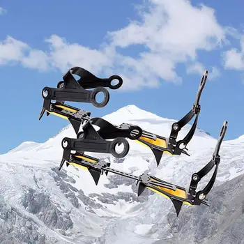 

1 Pair 10-Tooth Ice Gripper Non-slip Adjustable Outdoor Snow Climbing Shoes Cover Spike Cleats Crampons Anti-slip Overshoes