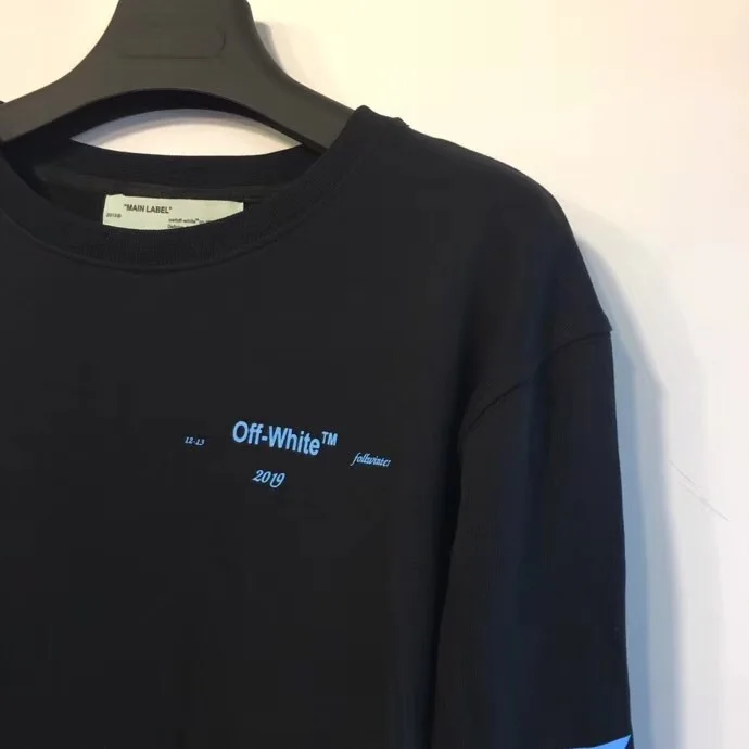 OFF-WHITE OW 19SS градиентная стрелка с круглым вырезом махровое кольцо пара свободная толстовка с круглым вырезом куртка
