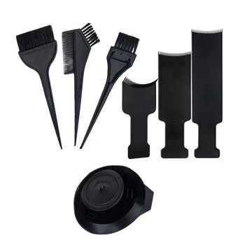 

1 Set of Hairdressing Board Dyeing Plate Hair Dyeing Bowl Brushes Hot Oil Treatment Bowl Black
