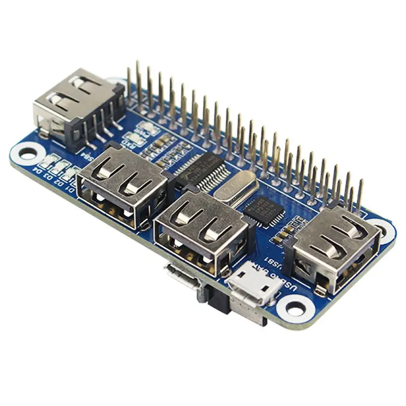 4 порта usb-хаб шляпа для Raspberry Pi 3/2/Zero W Плата расширения USB для UART для последовательной отладки совместима с USB2.0/1,1